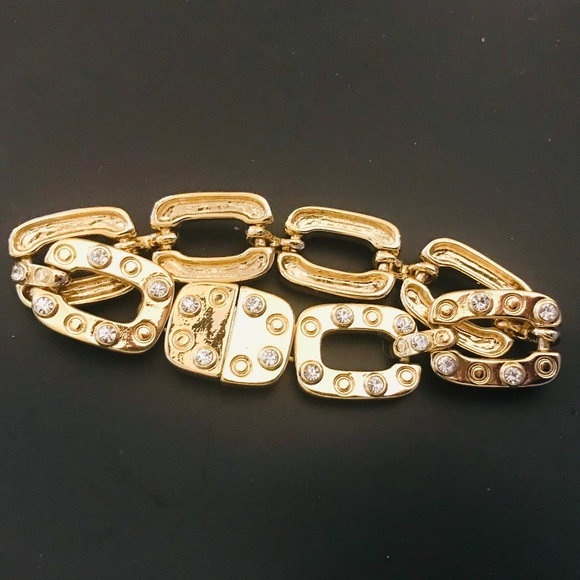 18 KT GOLD PLATED BRACELET Exquisite Luxury Designer STUNNING!  NEW CONDITION - Picture 9 of 16
